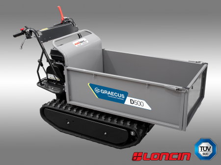 Transportor dumper senilat, 6.5 CP, 500kg, basculare mecanica, Graecus D500 [1]