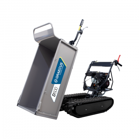 Transportor dumper senilat, 6.5 CP, 500kg, basculare mecanica, Graecus D500 [0]