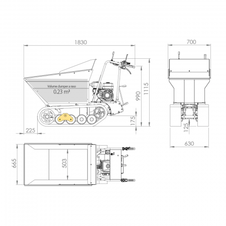 Dumper Colmac Tucano 550HD – 500kg, motor Honda, basculare hidraulică [4]
