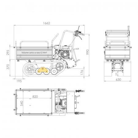 Transportor senilat Colmac Tucano 550M – 500 kg, motor Honda 6 CP, transmisie hidraulică – Fabricat în Italia, disponibil la Uneltisimo.ro [7]