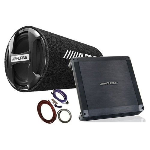 Pachet bass auto Subwoofer  + Amplificator Alpine Pachet SWT-12S4 + BBX-T600+LK10 [1]