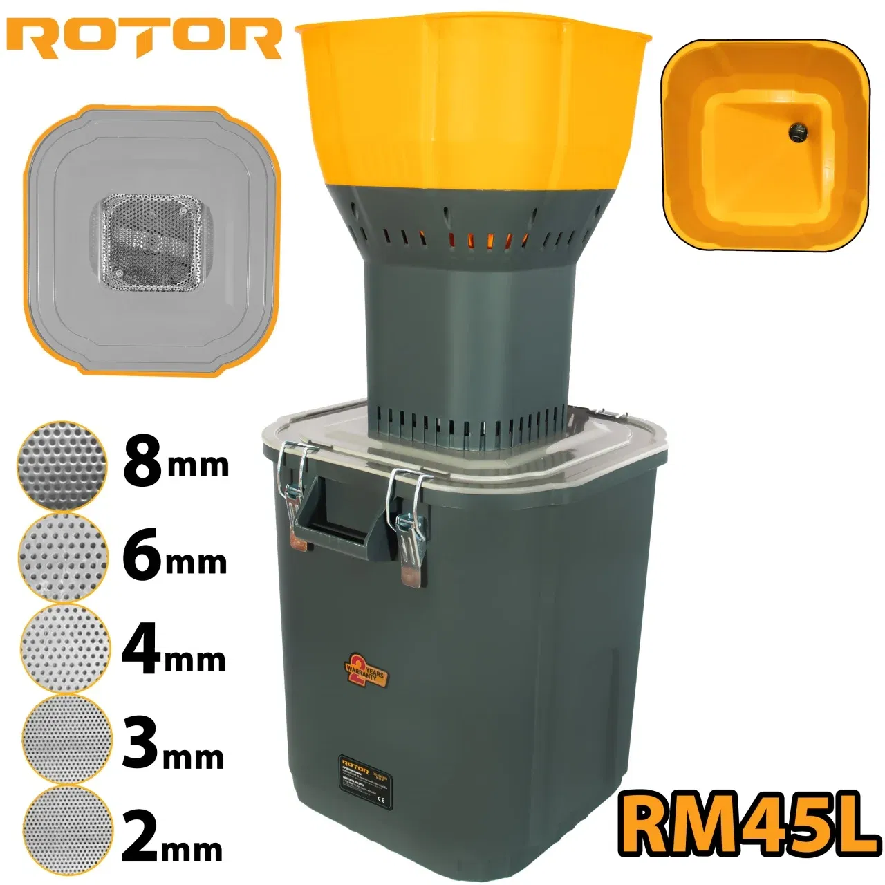 ZOOTEHNIE - Moara electrica pentru cereale RM45L ROTOR, 19000 rot/min, putere 1300 W, 45L