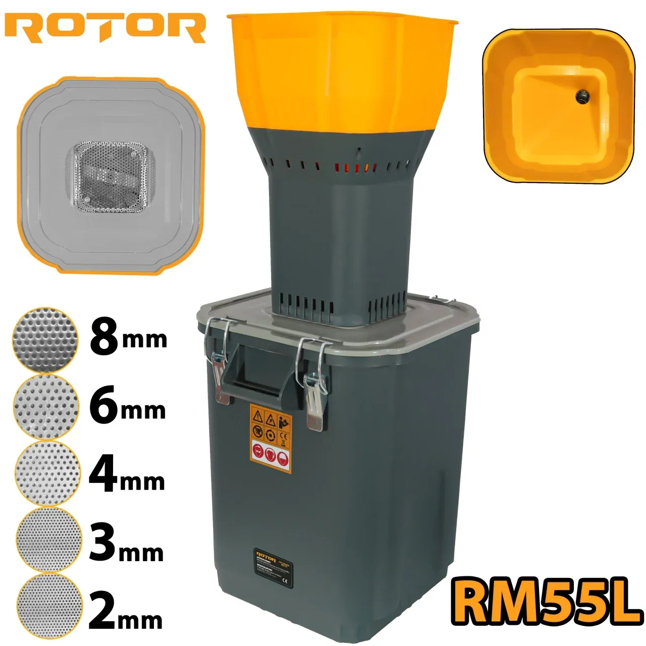 ZOOTEHNIE - Moara electrica pentru cereale RM55L ROTOR, 19000 rot/min, putere 1500 W, capacitate 55 L