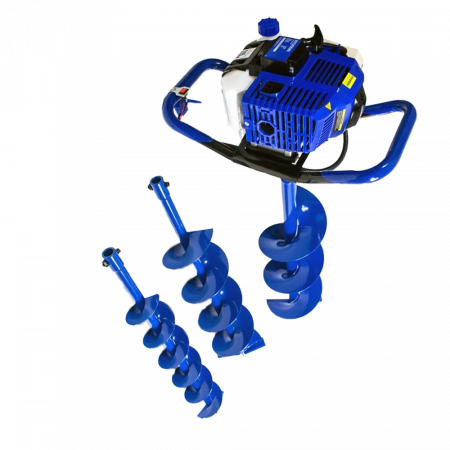 Motoburghiu Hyundai HY-EA520, putere 2.2 cp, 7500 rot/min, contine 3 burghii 100, 150 și 200 mm