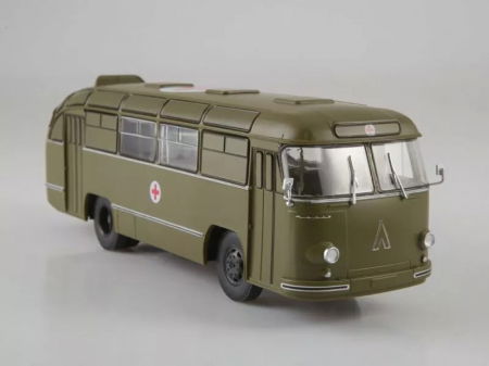Macheta autobuz ambulanta militara LIAZ 695B cu revista, scara 1:43