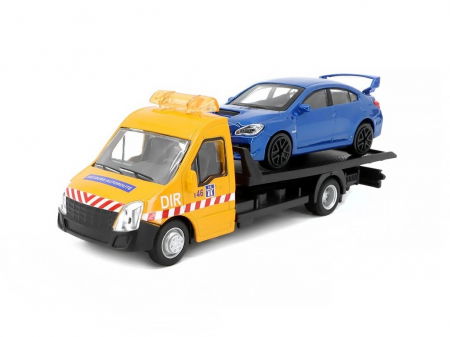 Machete camionete si dubite - Macheta platforma depanare auto Iveco Daily si Subaru Impreza, scara 1:43