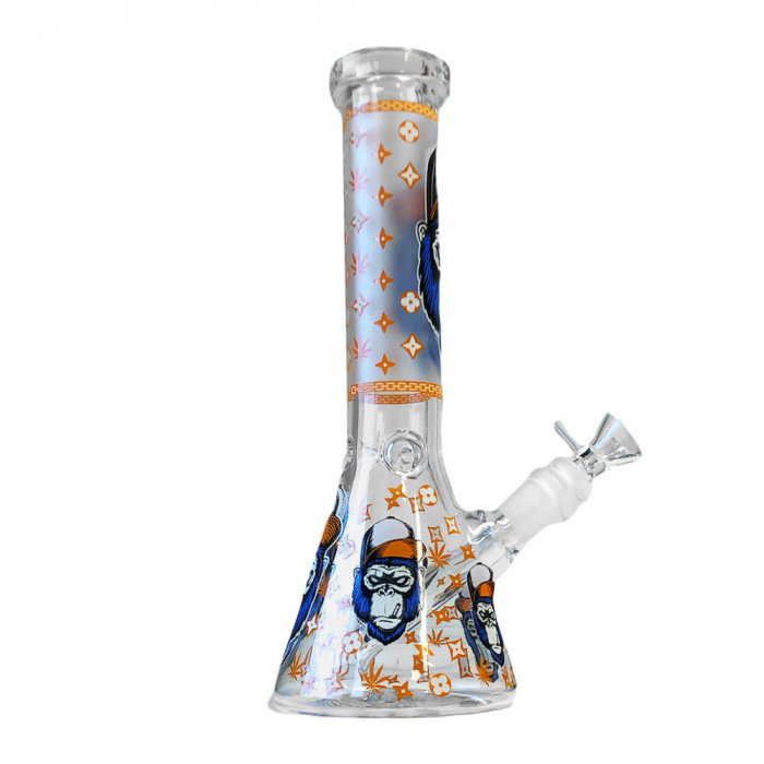 Bong sticla, Black Sheep, Glow Dark Orange Gorilla, Triple Glass, 25cm [2]