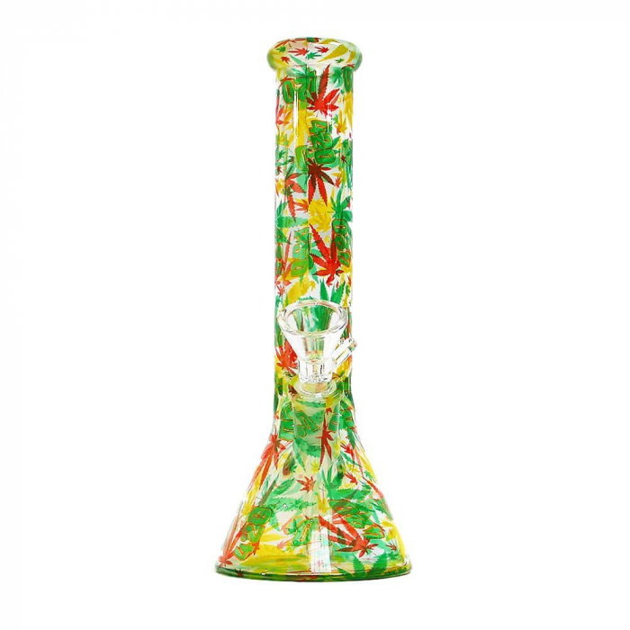 Bong sticla, Black Sheep, Rasta Leaves, 26cm [3]