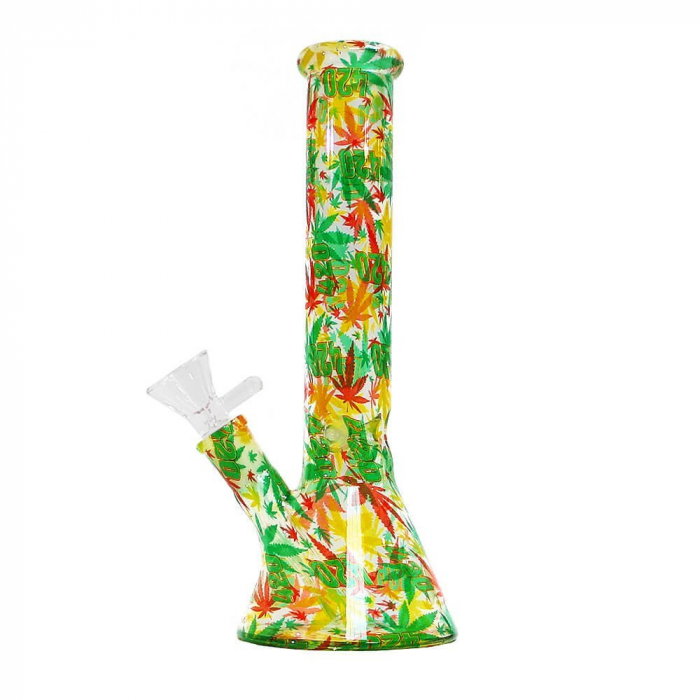 Bong sticla, Black Sheep, Rasta Leaves, 26cm [2]