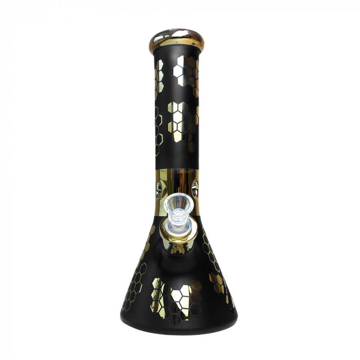 Bong sticla, Black Sheep, Black Bee Hexagon Triple Glass, 32cm [3]