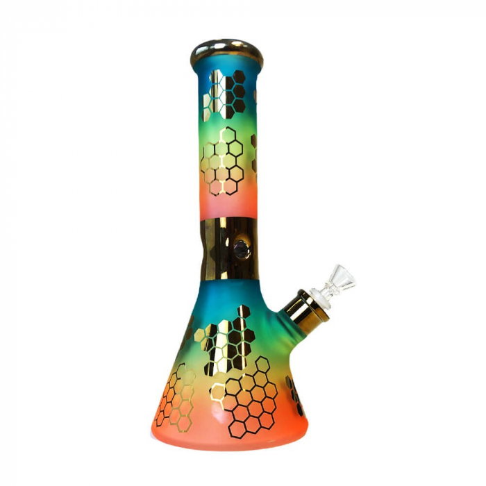 Bong sticla, Black Sheep, Rainbow Bee Hexagon Triple Glass, 32cm [1]