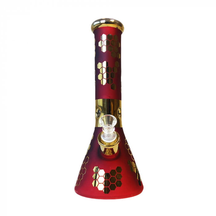 Bong sticla, Black Sheep, Red Bee Hexagon Triple Glass, 32cm [1]