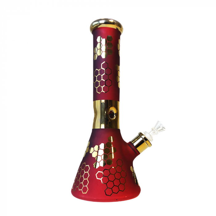 Bong sticla, Black Sheep, Red Bee Hexagon Triple Glass, 32cm [2]