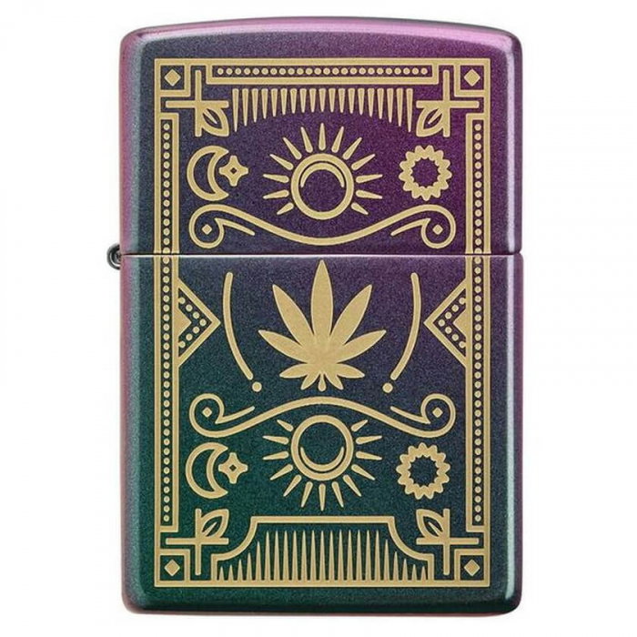 Bricheta originala Zippo, Cannabis Design Iridescent Laser Engrave [1]