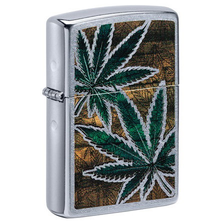 Bricheta originala Zippo, Cannabis Design Street Chrome [1]
