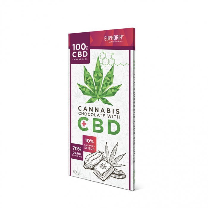Ciocolata CBD 'Euphoria', Dark, 80gr [1]