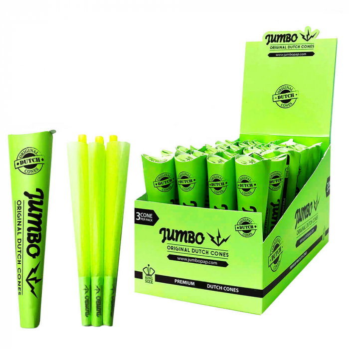 Conuri pre-rulate Jumbo, King Size, Verde x3 [2]