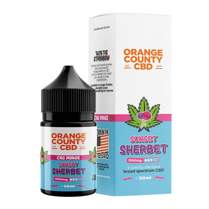 E-Lichid CBD 3%, Orange County CBD Cali E-Liquid Sunset Sherbet, 1500mg, 50ml [1]