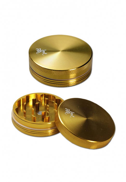 Grinder metalic 'Black Leaf' Golden, 2 Parti, Ø55mm [1]