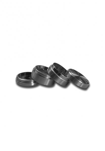 Grinder Black Leaf, Groove, 4 Parti, Silver, Ø40mm [2]