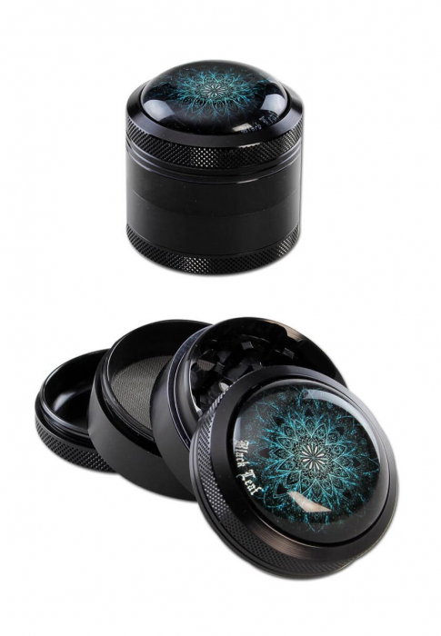 Grinder metalic Black Leaf, Mandala, 4 parti, Negru, Ø50mm [1]