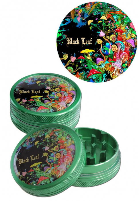 Grinder metalic 'Black Leaf' Mushroom, 2 parti, Ø50mm [1]