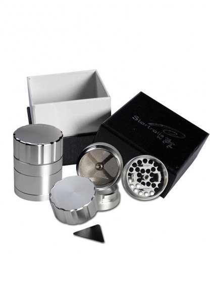 Grinder metalic 'Black Leaf' Startrails, Argintiu, 4 parti, Ø42mm [1]