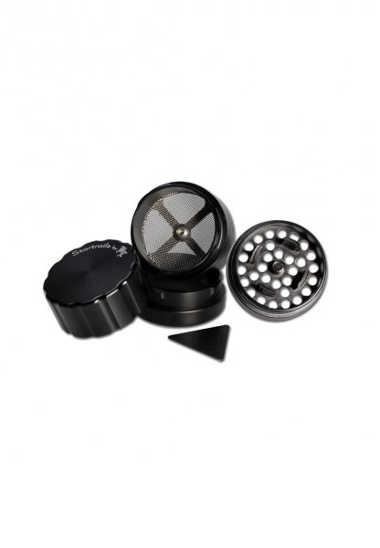 Grinder metalic 'Black Leaf' Startrails, Negru, 4 parti, Ø42mm [2]