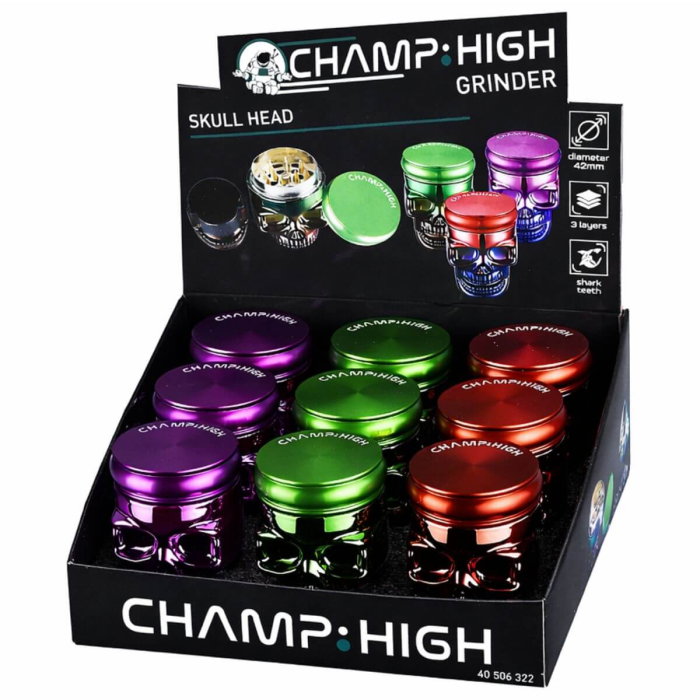 Grinder metalic, Champ-High, Skull Head, 3 Parti, Ø42mm [1]