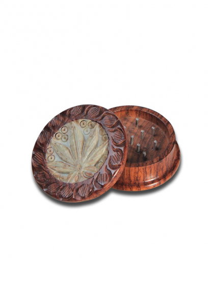 Grinder RoseWood 'Leaf' Inlay, 2 Parti, Ø40mm [2]