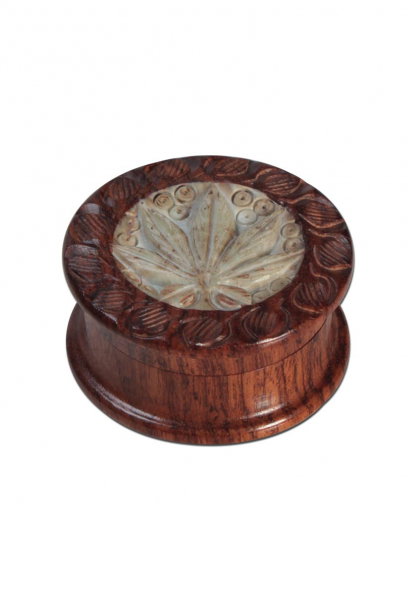 Grinder RoseWood 'Leaf' Inlay, 2 Parti, Ø40mm [1]
