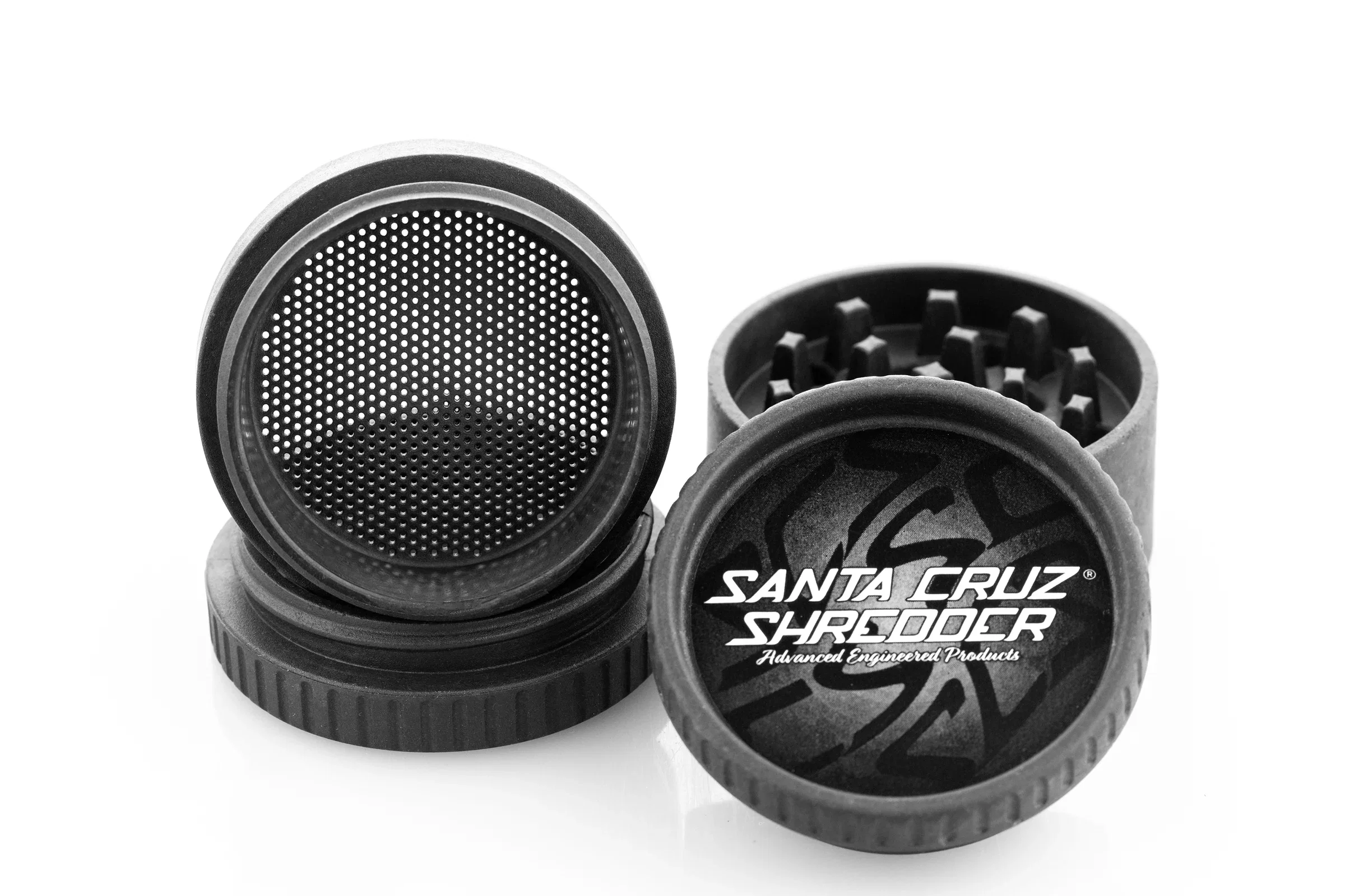 Grinder 'Santa Cruz' din Canepa, Negru, 4 Parti, Ø55mm [1]