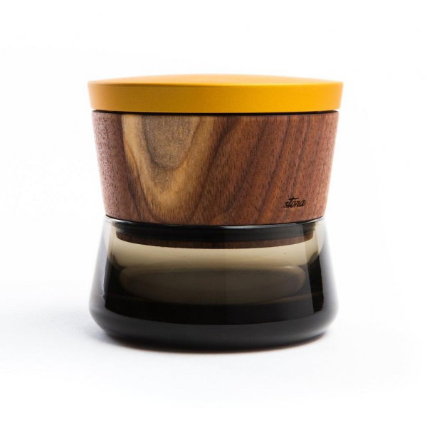 Grinder 'Stona' Premium, Lemn de Nuc Negru, Warm Gold [1]
