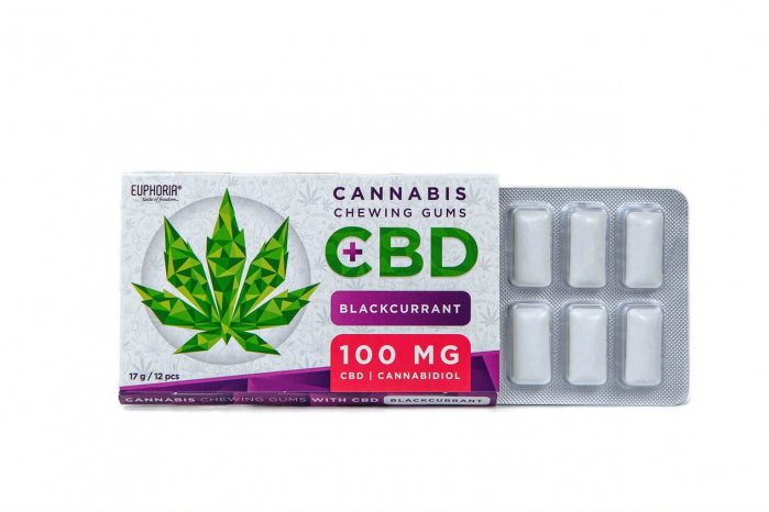 Guma de mestecat CBD, Euphoria, 100mg, Coacaze [1]