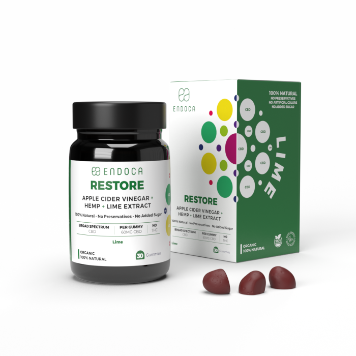 Jeleuri CBD, Endoca, RESTORE, Lime, 1200mg [2]
