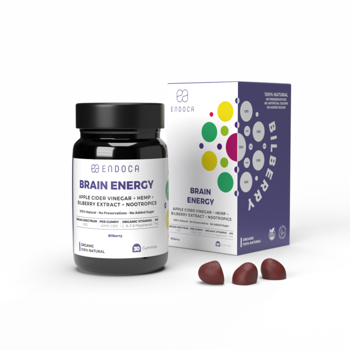 Jeleuri CBD, Endoca, BRAIN ENERGY, Bilbery, 1200mg [2]