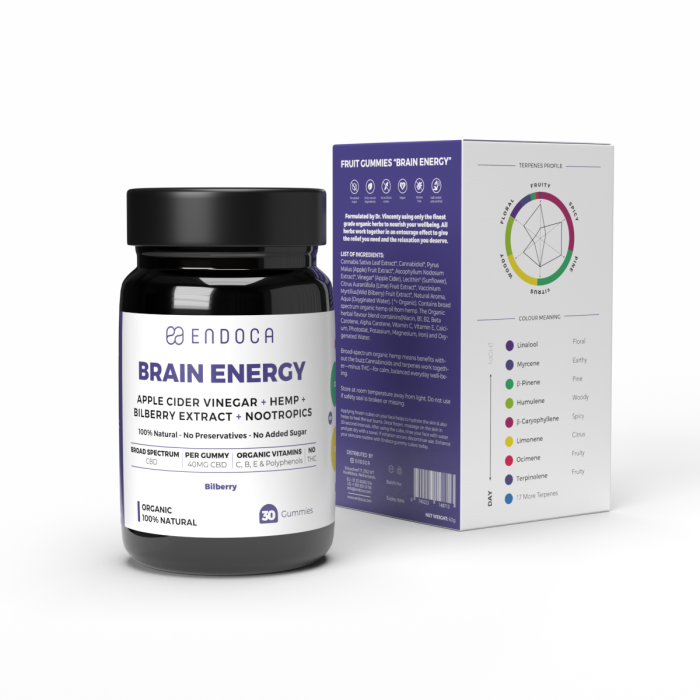 Jeleuri CBD, Endoca, BRAIN ENERGY, Bilbery, 1200mg [3]