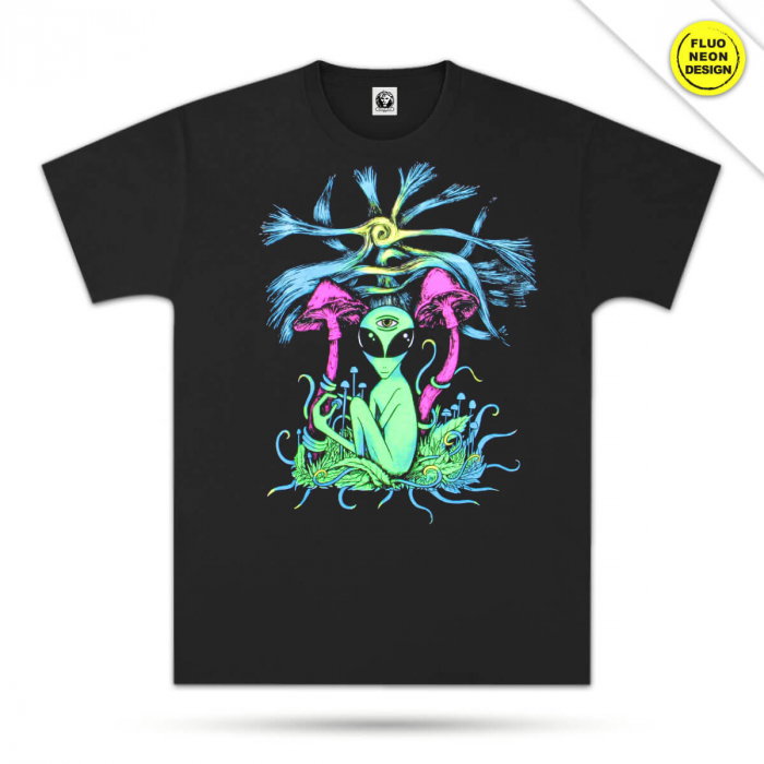 Tricou Fluorescent Alien & Shrooms [1]