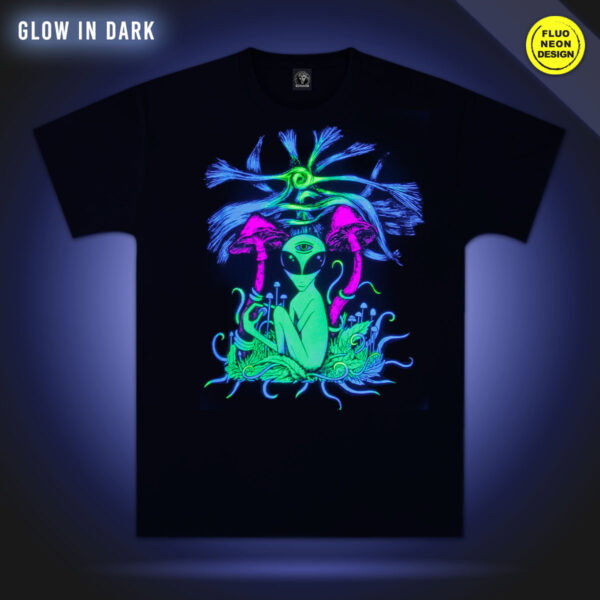 Tricou Fluorescent Alien & Shrooms [2]