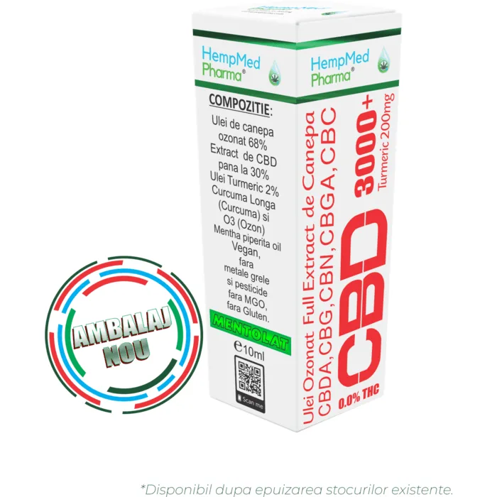 Ulei de Canepa Ozonat CBD 30%, 3000mg, HempMedPharma, 10ml [1]