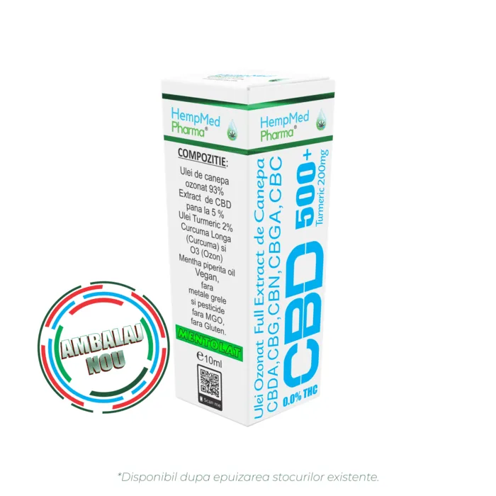 Ulei de Canepa Ozonat CBD 5%, 500mg, HempMedPharma, 10ml [1]