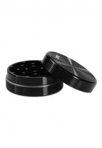 Grindere Tutun & Plante - Grinder metalic 'Black Leaf' Riple, 2 parti, Negru, Ø50mm