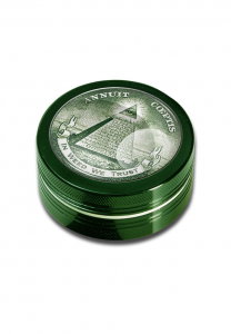 Grindere Tutun & Plante - Grinder metalic 'Black Leaf' In Weed We Trust, 2 Parti, Ø50mm