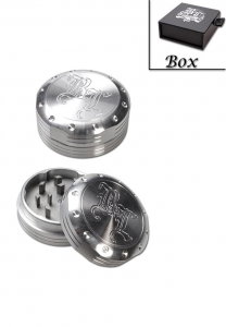 Grinder metalic 'Black Leaf' Deep Engrave, 2 parti, Ø53mm [0]