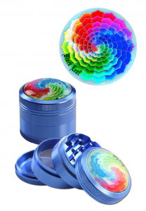 Accesorii - Grinder metalic 'Black Leaf' Mandala, 4 parti, Ø50mm