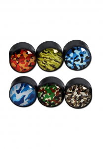 Grindere Tutun & Plante - Grinder 'Black Leaf', Cupola Sticla, 3 Parti, Camuflaj, Ø51mm