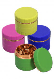 Grindere Tutun & Plante - Grinder Silicon, Albastru, 4 parti, Ø63mm