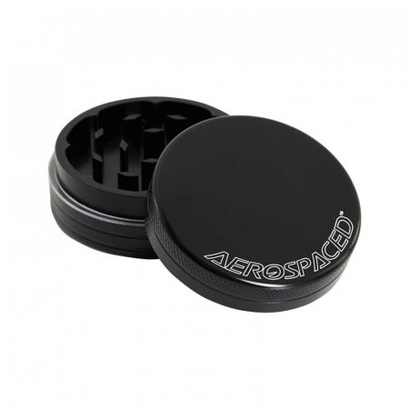 Grindere Tutun & Plante - Grinder metalic Aerospaced by Higher Standards, Negru, 2 parti, Ø50mm
