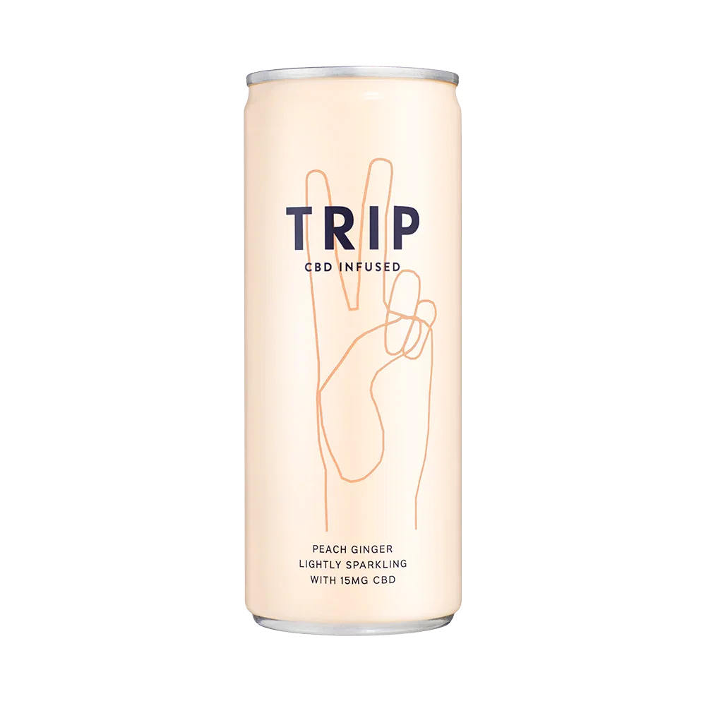 Alimente & Dulciuri - Bautura racoritoare CBD, TRIP, Peach Ginger, 250ml