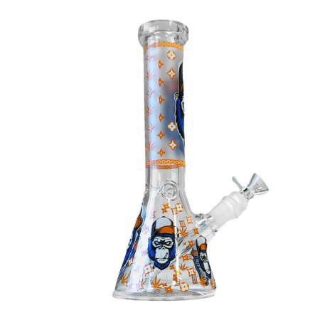 Bong sticla, Black Sheep, Glow Dark Orange Gorilla, Triple Glass, 25cm [1]